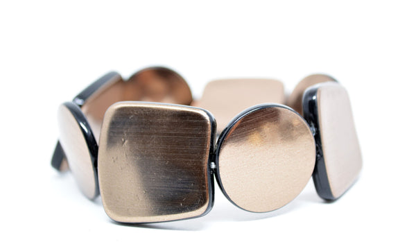 Expandable Resin Bracelet Geometrical Shape Bracelet Womens Handmade Bronze Color Bracelet Bracciale Resina Gift for Her Easter Gift