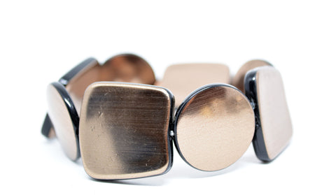 Expandable Resin Bracelet Geometrical Shape Bracelet Womens Handmade Bronze Color Bracelet Bracciale Resina Gift for Her Easter Gift