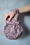 Wrist Bag Flowers Print Cotton Bag Boho PinkWrist-Bag Handbag Natural Hippie Women Accessories Gift for Her Borsetta da polso