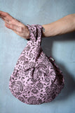 Wrist Bag Flowers Print Cotton Bag Boho PinkWrist-Bag Handbag Natural Hippie Women Accessories Gift for Her Borsetta da polso