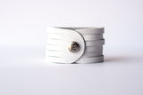 Leather Bracelet/Original Sliced Cuff/White
