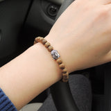 Men's Women Golden Agarwood Bracelet 925 Sterling Silver Buddha DiyNotion Handmade BR683