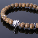 Men's Women Golden Agarwood Bracelet 925 Sterling Silver OM Bead DiyNotion Handmade BR684