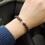 Men's Women Smokey Quartz Bracelet Gemstone 925 Sterling Silver Cube DiyNotion BR690