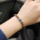 Men's Women Golden Agarwood Lapis Bracelet 925 Sterling Silver Spacers DiyNotion Handmade BR682
