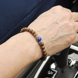 Men's Women Golden Agarwood Lapis Bracelet 925 Sterling Silver Spacers DiyNotion Handmade BR682