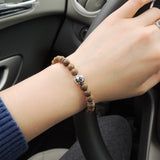 Men's Women Golden Agarwood Bracelet 925 Sterling Silver OM Bead DiyNotion Handmade BR684