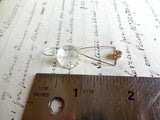 Vintage Clear Glass Button Earrings, Glass Antique Buttons, Handmade Dangle Earrings, Rhinestone Earrings, Silver Rhinestone Drops, CGE132