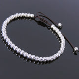 Men's Women Adjustable Braided Bracelet 925 Sterling Silver Beads DiyNotion Handmade BR696