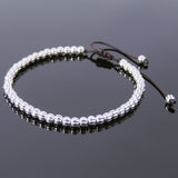Men's Women Adjustable Braided Bracelet 925 Sterling Silver Beads DiyNotion Handmade BR696