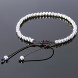 Men's Women Adjustable Braided Bracelet 925 Sterling Silver Beads DiyNotion Handmade BR696