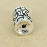 925 Stamp Sterling Silver Mantra Bead Charm Vintage Buddhism Meditation WSP414 Wholesale Retail