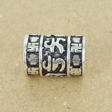 925 Stamp Sterling Silver Mantra Bead Charm Vintage Buddhism Meditation WSP414 Wholesale Retail
