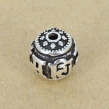 925 Sterling Silver Mantra Bead Charm Vintage Buddhism Meditation WSP415 Wholesale Retail