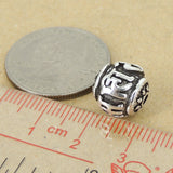 925 Sterling Silver Mantra Bead Charm Vintage Buddhism Meditation WSP415 Wholesale Retail