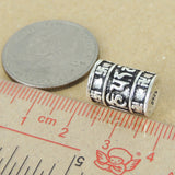 925 Stamp Sterling Silver Mantra Bead Charm Vintage Buddhism Meditation WSP414 Wholesale Retail