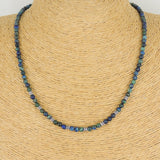 Men's Women Mixed Chrysocolla Lapis Sterling Silver Necklace Gemstone Spacers Clasp DiyNoion Handmade NK105