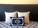 Monogram pillows for bed, Monogram pillows, Housewarming gift Ideas, Bedroom decor ideas for couples, bedroom decorating