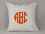 luxury birthday gift for her, Circle Monogrammed Pillows, Monogram sofa Pillows, Monogram bedroom pillows