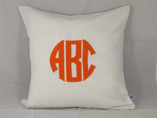 luxury birthday gift for her, Circle Monogrammed Pillows, Monogram sofa Pillows, Monogram bedroom pillows