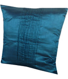 50% OFF Sale Silk pillows, Blue Home Decor, Pleated Pin Tuck Decorative Throw Cushions -Blue Cushion Cover 18"X18"