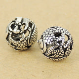 925 Sterling Silver Dragon Bead Vintage Round Bead Jewelry Making WSP417 Wholesale Retail