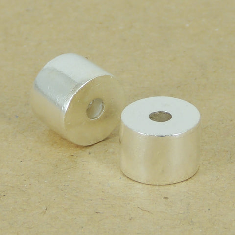 925 Sterling Silver Barrel Bead Seamless Jewelry Making WSP418 Wholesale: See Discount Coupons in Item Details