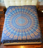 Boho Bed Sheet Mandala Double Bed Cover Cotton Beach Sheet Wall Hanging Mandala Tapestry Textile Prints Wall Decor Home Decor  Handmade Item