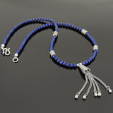 Men's Women Lapis Lazuli Sterling Silver Necklace Gemstone Pendant Clasp DiyNoion Handmade NK108
