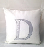 Personalized Pillows, Personalized silver throw pillows,  monogram pillow, Alphabet cushion cover-letter throw pillows