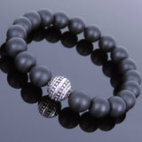 Men's Women Matte Black Onyx Bracelet 925 Sterling Silver Bead DiyNotion Handmade BR702