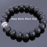 Men's Women Matte Black Onyx Bracelet 925 Sterling Silver Bead DiyNotion Handmade BR702