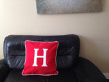 Monogram Red Nursery Pillows, Sofa Pillow,personalized Bed Pillows, Sofa trim Pillows, 16x16, 18x18, 20x20