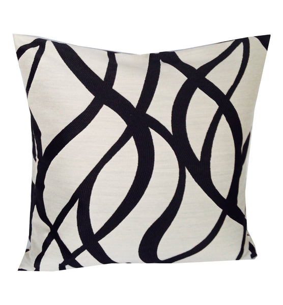 18x18 Pillows, "Womens Gift Idea", 'Black Ivory Throw Pillows', Abstract Cushion Cover, Ivory Black Cushion Covers, Spring Decor,
