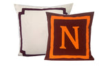 30% OFF Brown orange Decorative Pillow Covers, Letter Pillows, 18 x18, Personalized Monogrammed Pillow Case, Personalized Sofa Pillows