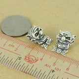 Sterling Silver Evil Clown Skull Charm Bead 925 Stamp Vintage WSP423  Wholesale: See Discount Coupons in Item Details