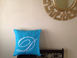 Outdoor turquoise pillow, Sun room Pillows, Patio monogram turquoise pillows, Housewarming Gift,16x16, Cruise Pillows, Gazebo Pillows
