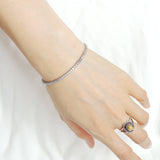 Men's Women Matte Hematite 925 Sterling Silver Bracelet 2mm Cube Beads Gemstone DiyNotion Handmade BR716