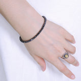 Men's Women Hematite 925 Sterling Silver Bracelet Faceted Beads Gemstone DiyNotion Handmade BR492