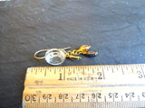 Vintage Clear Glass Button Earrings, Gold Luster, Amber German Beads, Gold Filled Ear Wires, Boho Earrings, Antique Buttons, CGE193