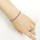 Men Women Bracelet with 2x4mm Hematite Rondelle Beads & 925 Sterling Silver Clasp DiyNotion Handmade BR721