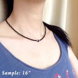 Men's Women Bright Black Onyx Lapis Sterling Silver Necklace Gemstone Beads Clasp DiyNotion Handmade NK116