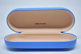 Electric Blue Leather Glasses Case Hard Eyeglasses Case Sunglass Case Italian Leather Glasses Case Gift For Him Gift For Her Made in Italy