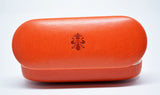 Glasses Case Hard Eyeglasses Case Leather Sunglass Case Italian Orange Leather Glasses Case Gift For Him Gift For Her Made in Italy