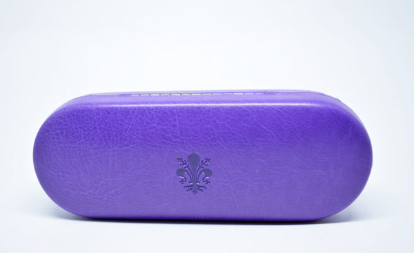 Glasses Case Hard Eyeglasses Slim Case Leather Sunglass Case Italian Purple Leather Glasses Case Gift For Him Gift For Her Made in Italy