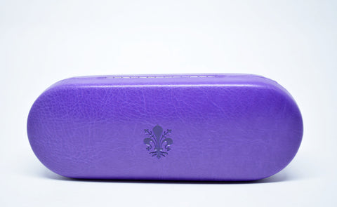 Glasses Case Hard Eyeglasses Slim Case Leather Sunglass Case Italian Purple Leather Glasses Case Gift For Him Gift For Her Made in Italy