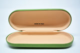 Glasses Case Hard Eyeglasses Slim Case Leather Sunglass Case Italian Green Leather Glasses Case Gift For Him Gift For Her Made in Italy