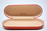 Glasses Case Hard Eyeglasses Case Slim Leather Sunglass Case Italian Orange Leather Glasses Case Gift For Him Gift For Her Made in Italy