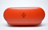 Glasses Case Hard Eyeglasses Case Slim Leather Sunglass Case Italian Orange Leather Glasses Case Gift For Him Gift For Her Made in Italy