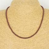 Men's Women AAAA Garnet Sterling Silver Necklace Gemstone Beads Clasp DiyNoion Handmade NK123